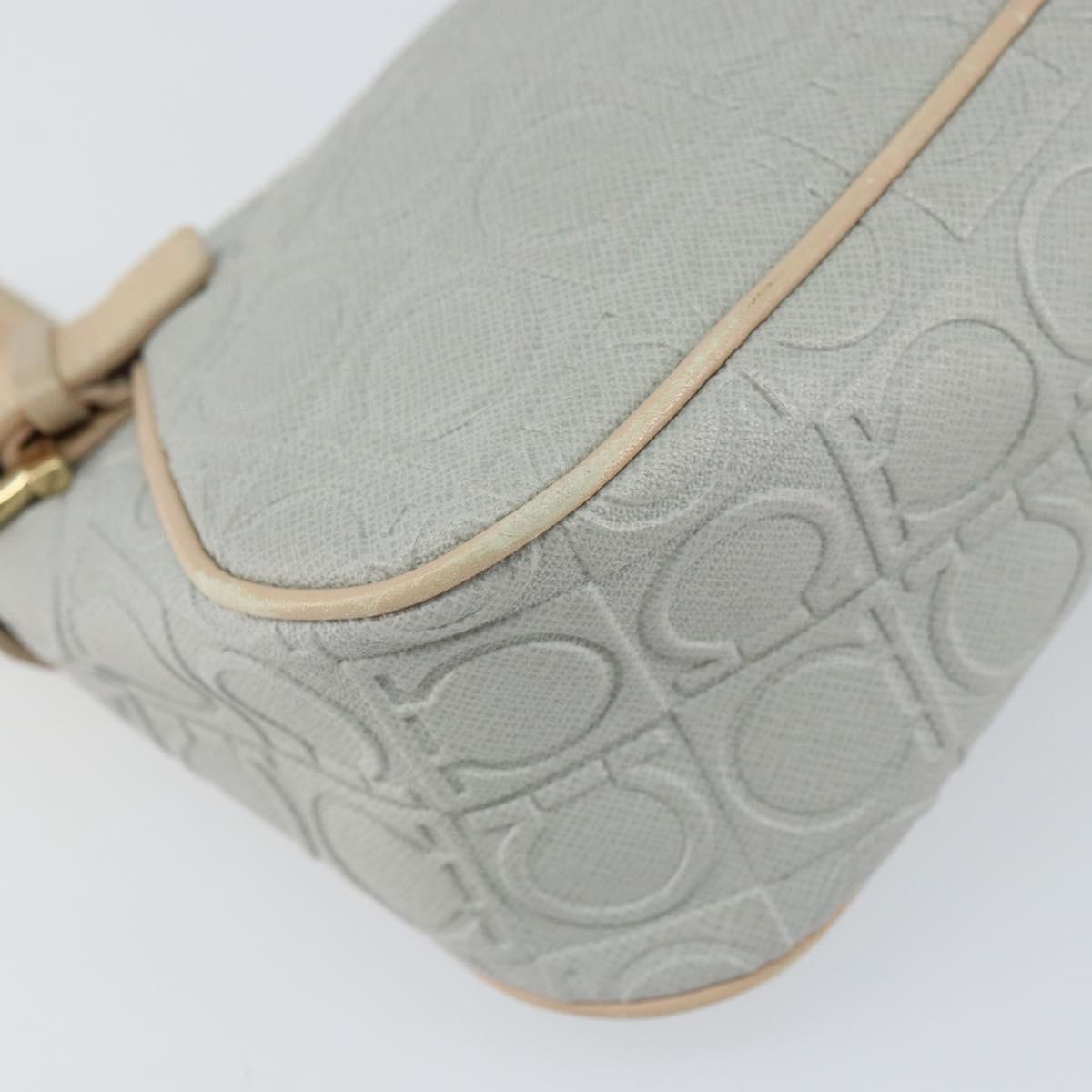 Salvatore Ferragamo Shoulder Bag Leather PVC Light Blue Gold Auth 158503
