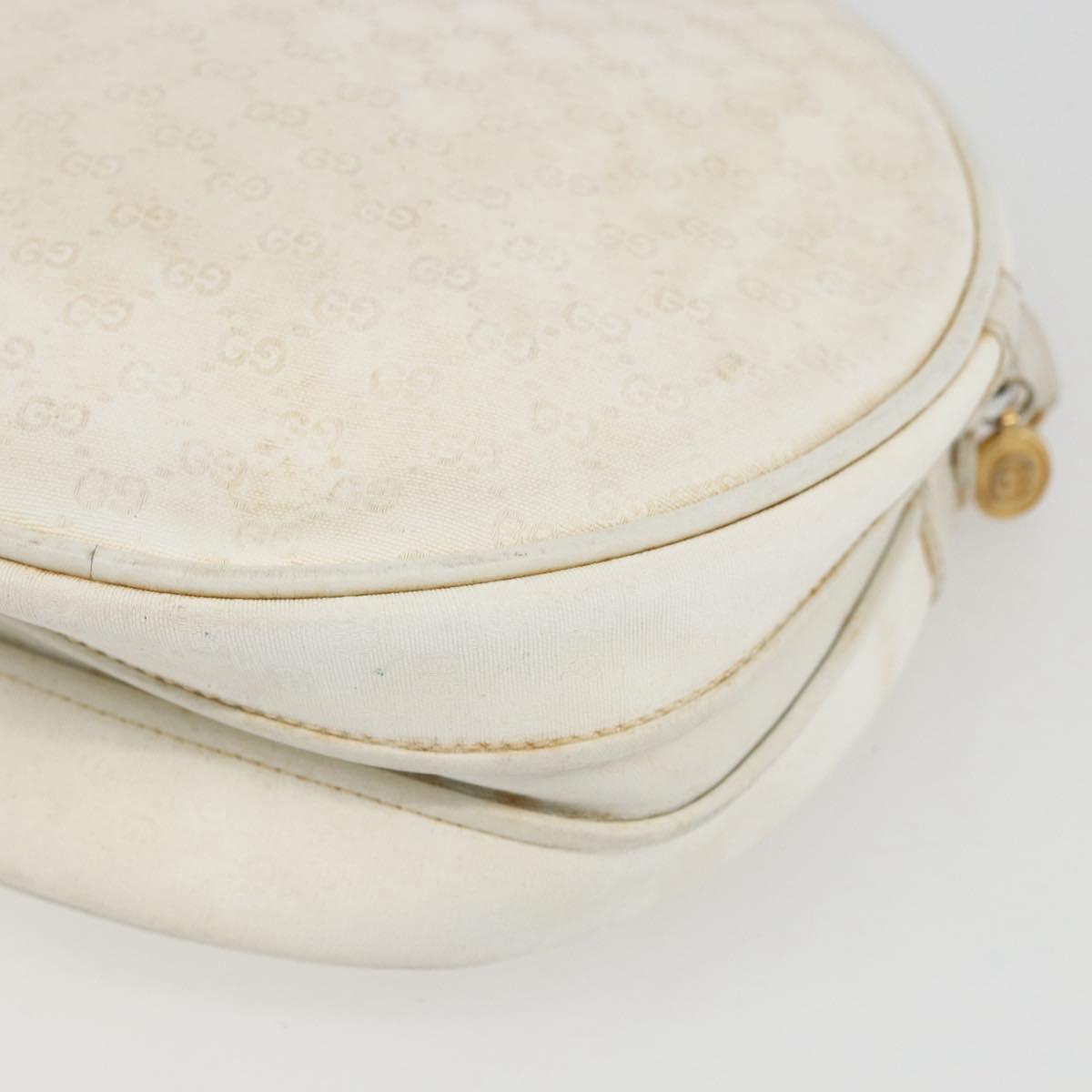 GUCCI Micro GG Supreme Shoulder Bag Leather White Gold 007 115 0088 Auth 158504