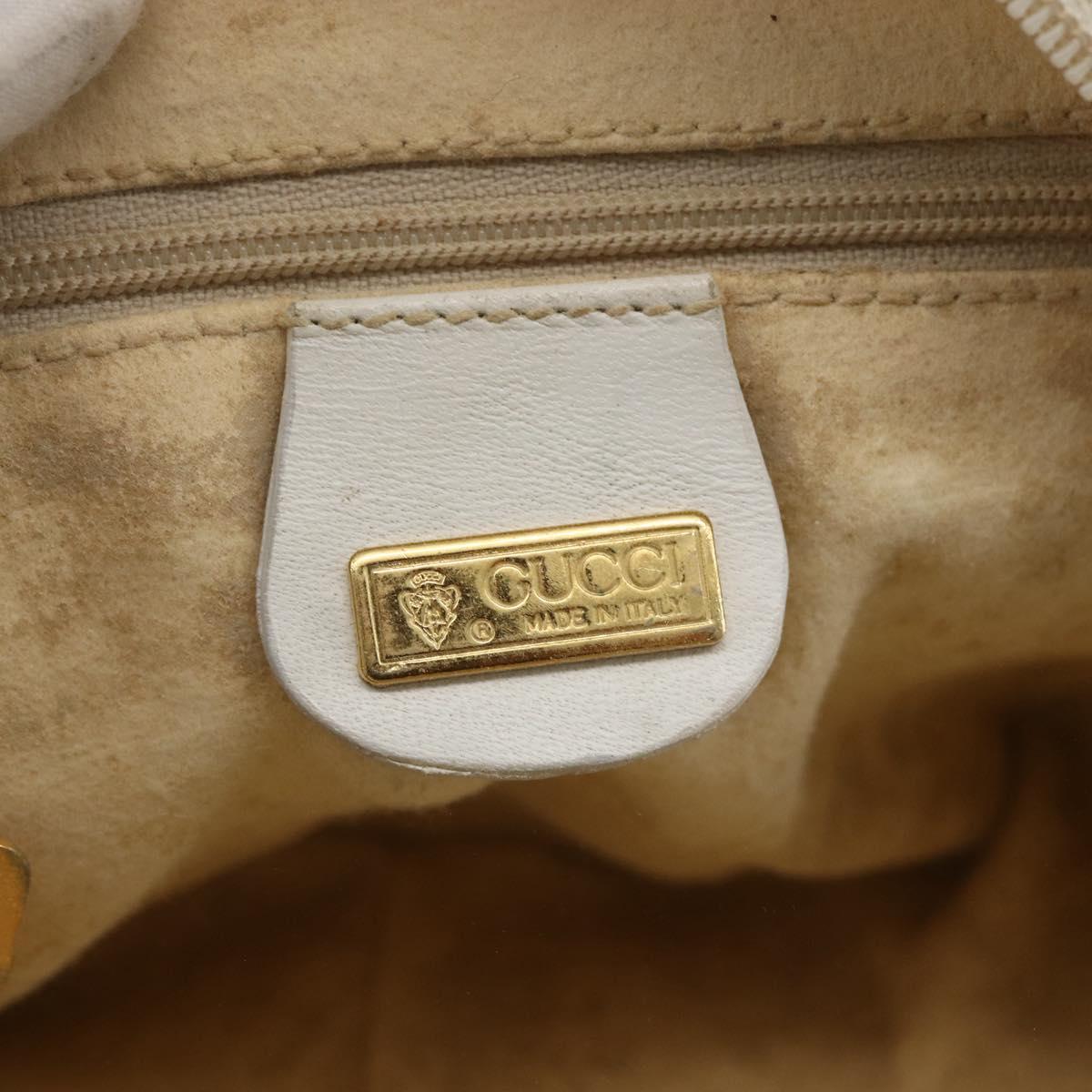 GUCCI Micro GG Supreme Shoulder Bag Leather White Gold 007 115 0088 Auth 158504