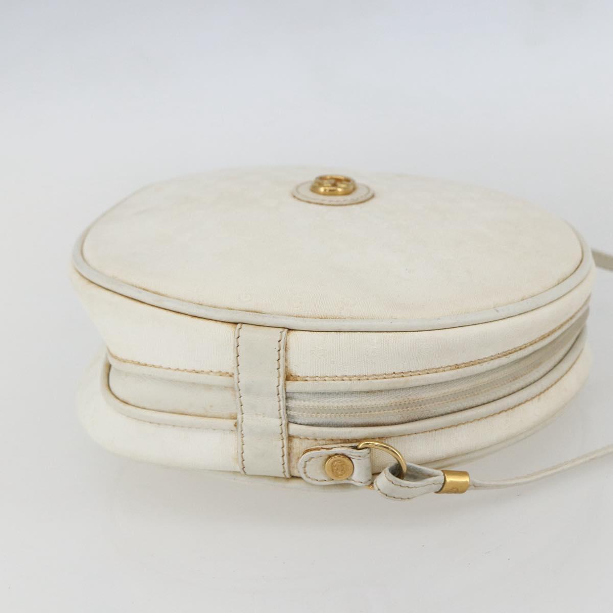 GUCCI Micro GG Supreme Shoulder Bag Leather White Gold 007 115 0088 Auth 158504
