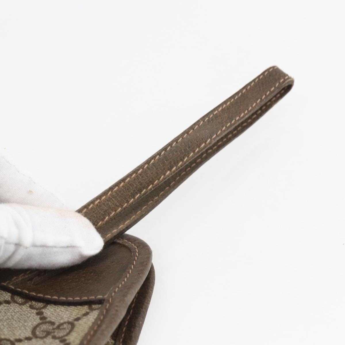 GUCCI GG Supreme Clutch Bag PVC Beige 67 039 5465 Auth 158505