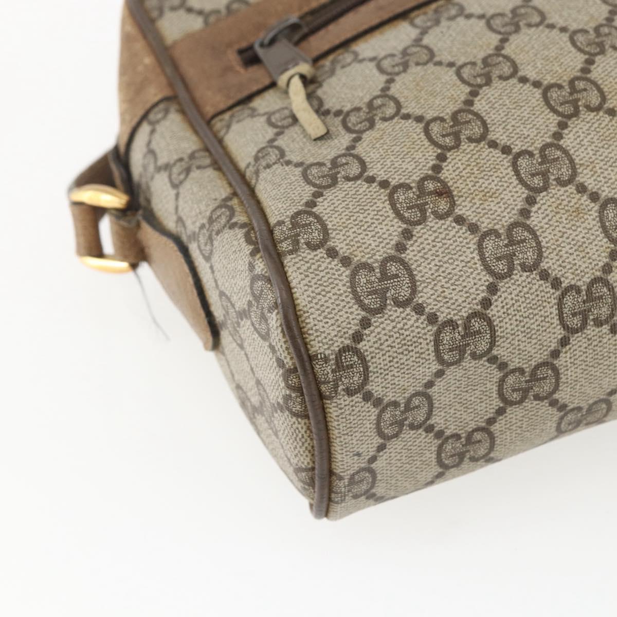 GUCCI GG Supreme Web Sherry Line Bag PVC Beige Gold 68 02 005 Auth 158512