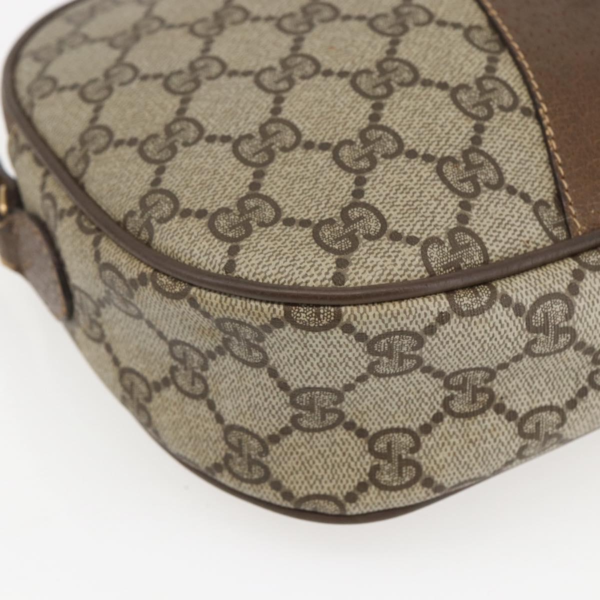 GUCCI GG Supreme Web Sherry Line Clutch Bag PVC Beige Gold 89 01 034 Auth 158515