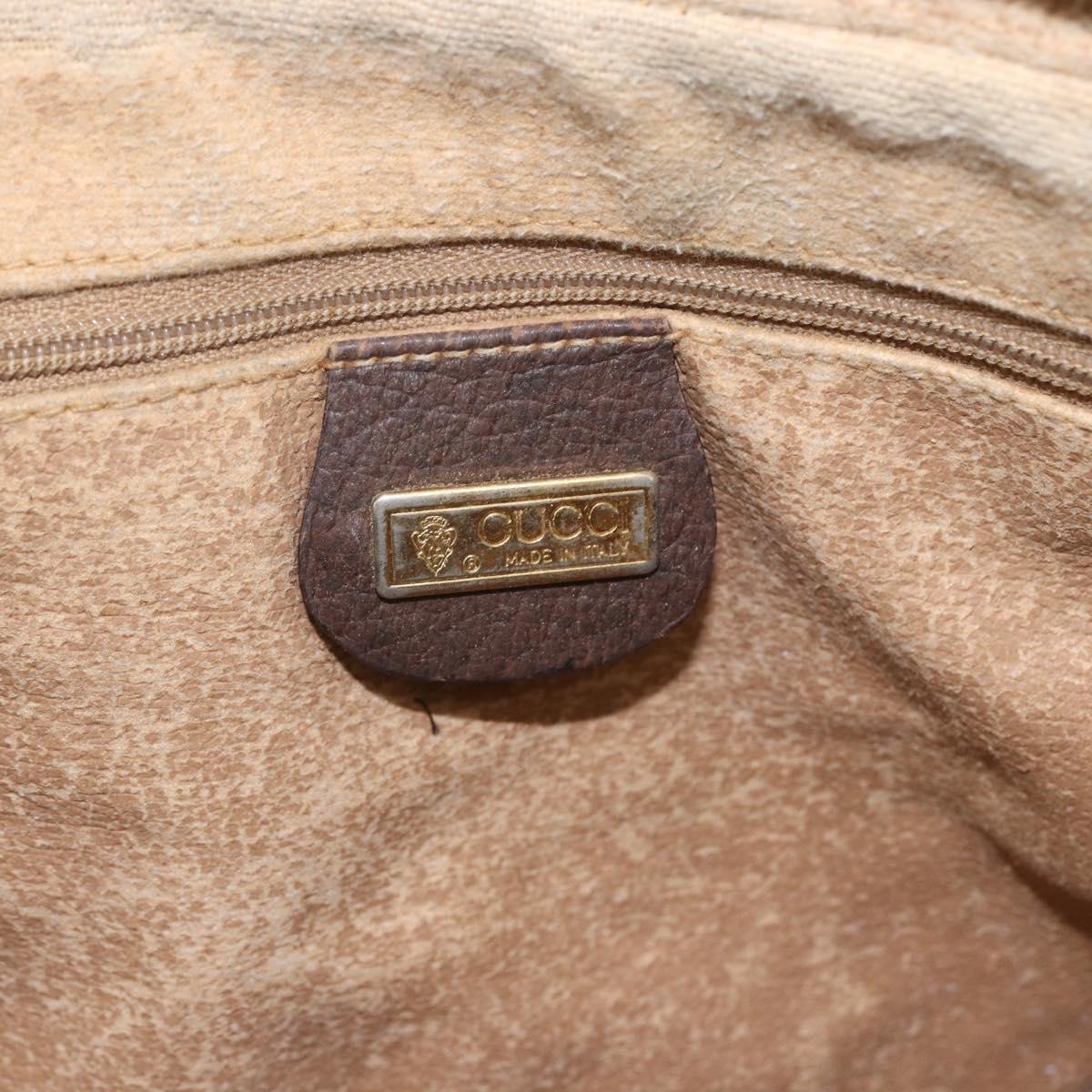 GUCCI GG Supreme Web Sherry Line Shoulder Bag PVC Beige Gold Auth 158516