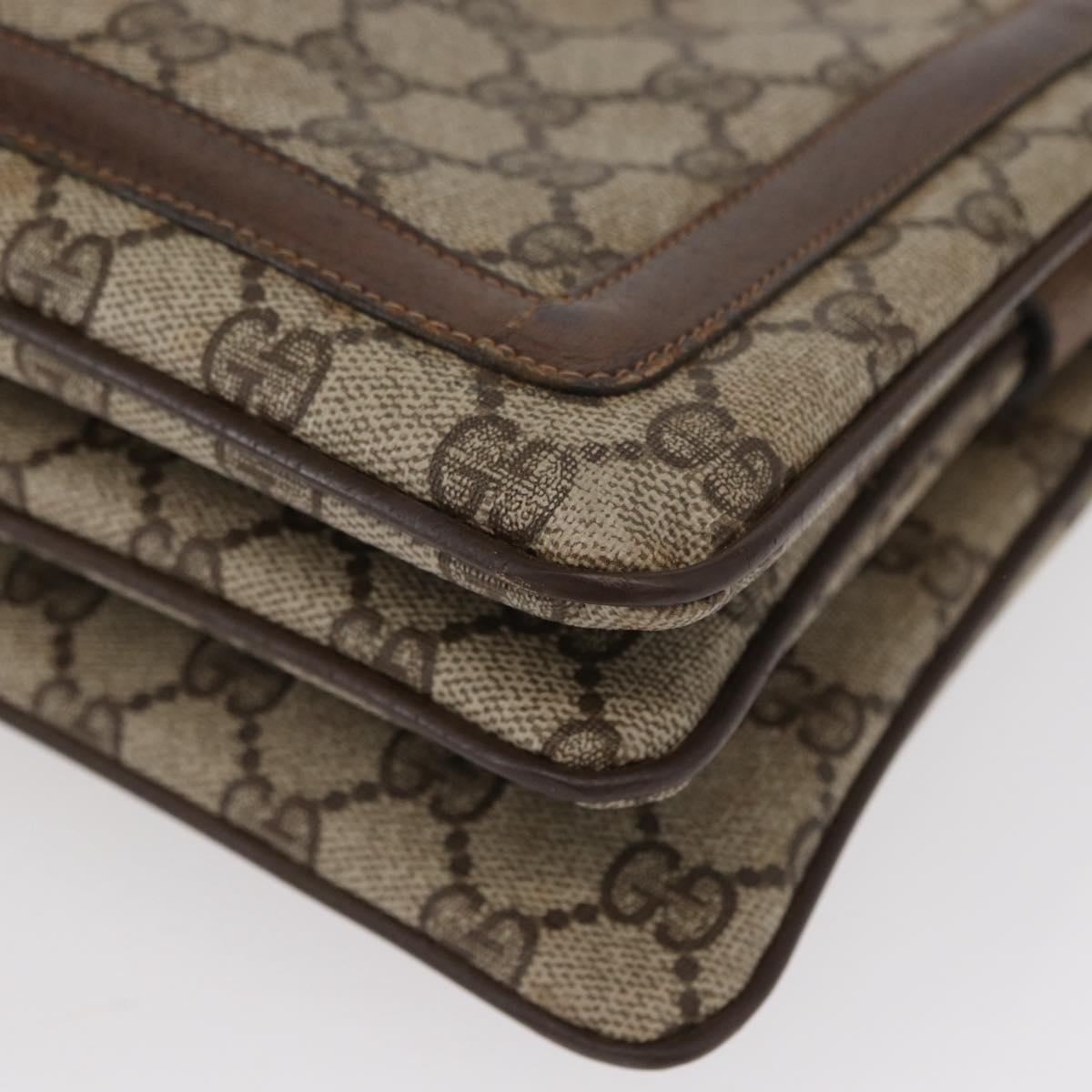 GUCCI GG Supreme Web Sherry Line Bag PVC Beige Gold 41 001 4085 Auth 158517
