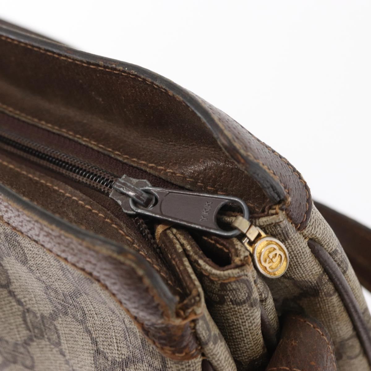 GUCCI GG Supreme Web Sherry Line Bag PVC Beige Gold 41 001 4085 Auth 158517