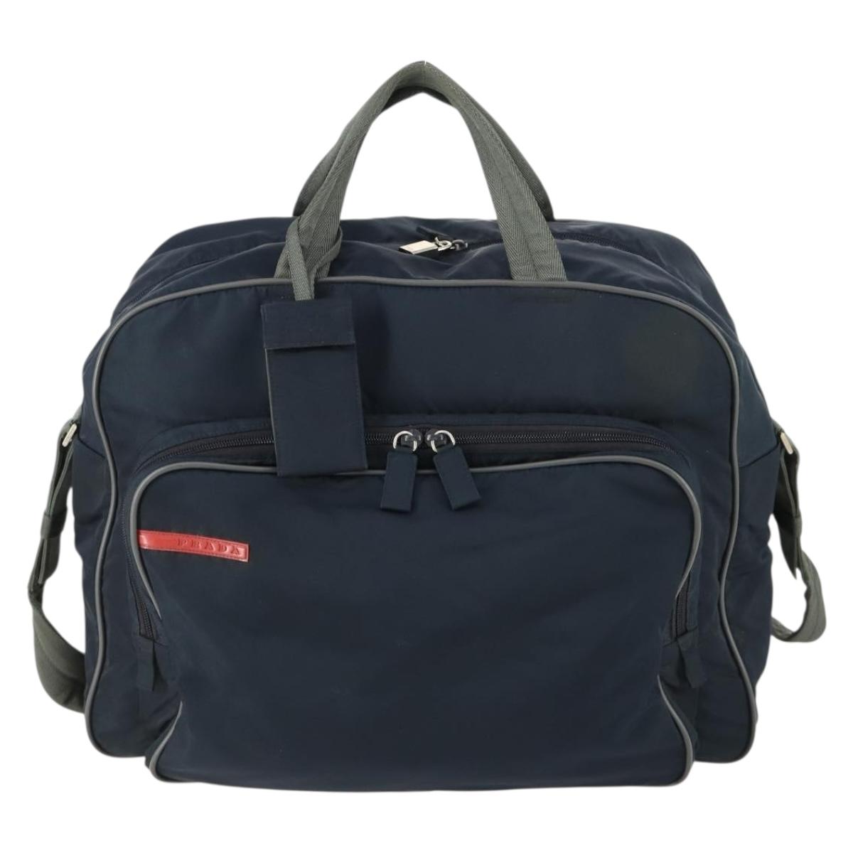 PRADA Sports Boston Bag Nylon 2way Navy Red Auth 158522