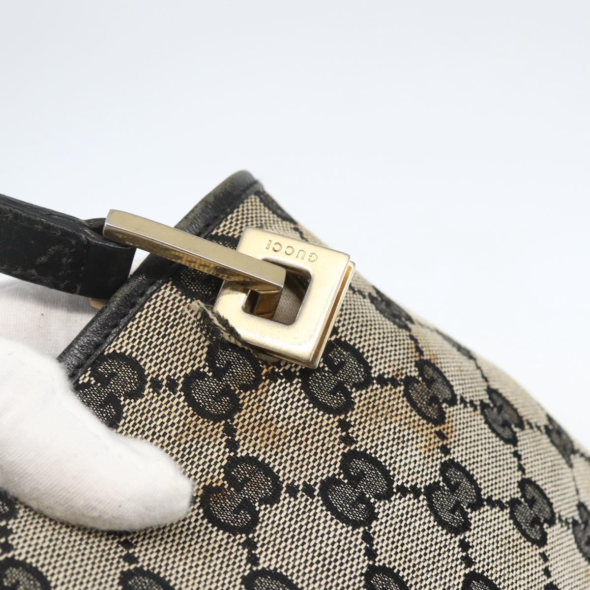 GUCCI GG Canvas Tote Bag Navy Gold 002 1097 3444 Auth 158526
