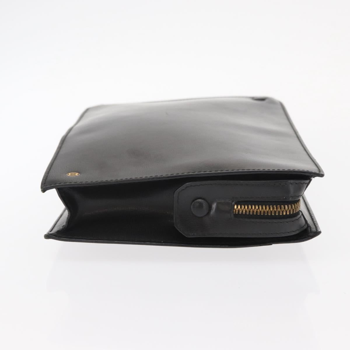 CARTIER Clutch Bag Leather 2 Set Black Bordeaux Auth 158537