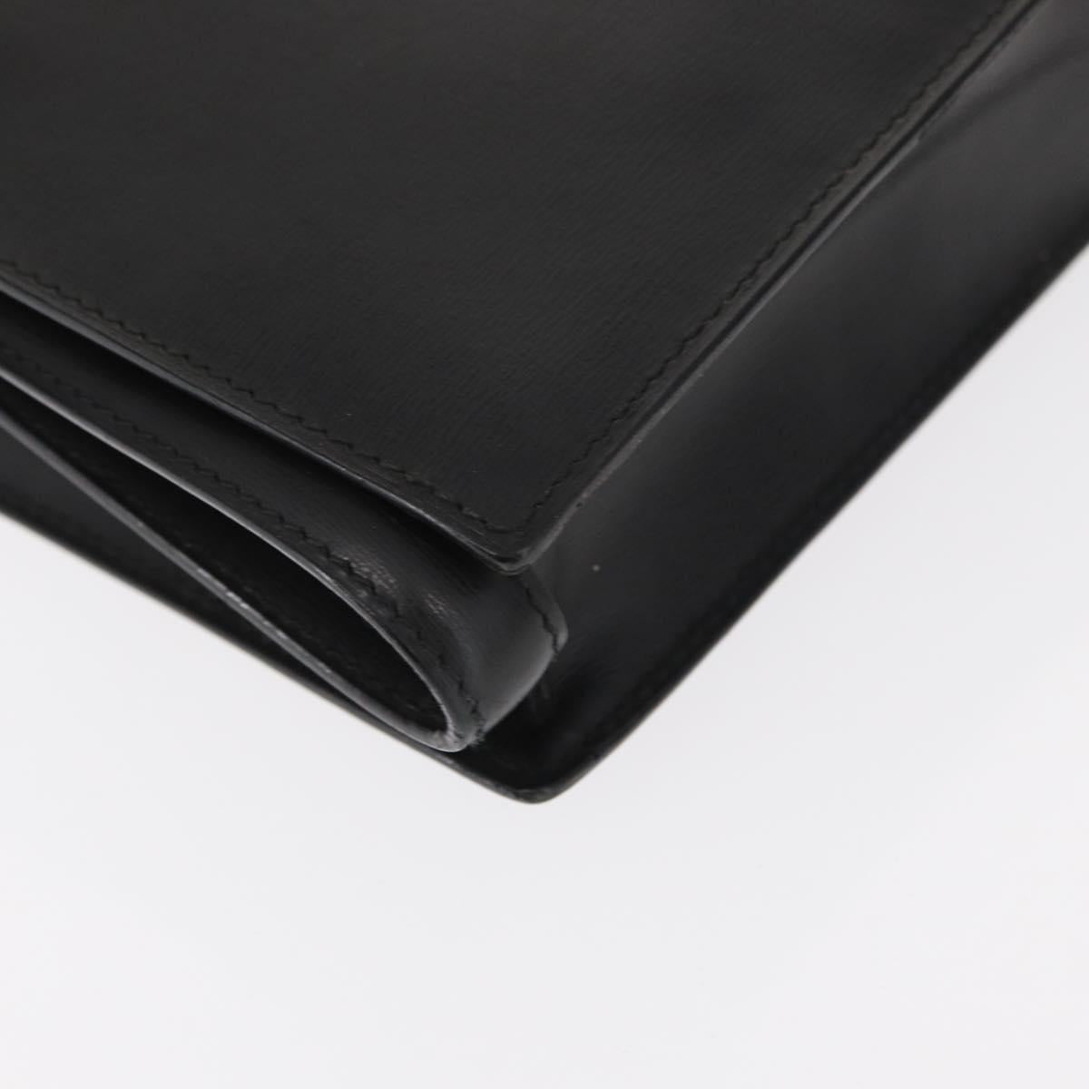 CARTIER Clutch Bag Leather 2 Set Black Bordeaux Auth 158537