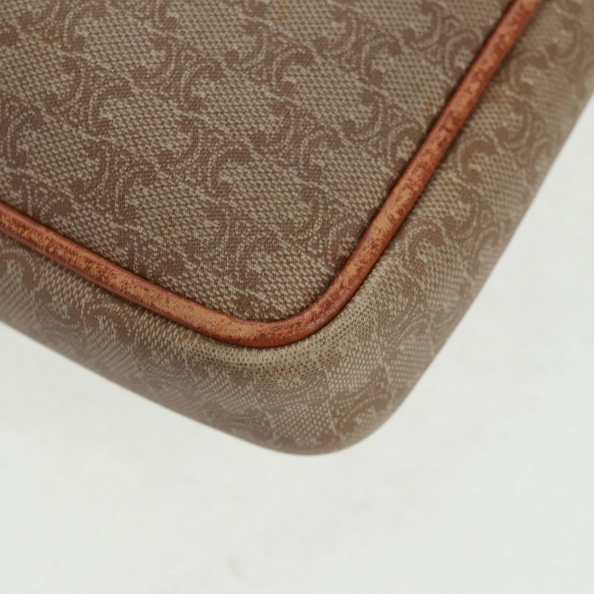 CELINE Macadam Canvas Bag PVC Leather Suede 3 Set Beige Orange Auth 158541