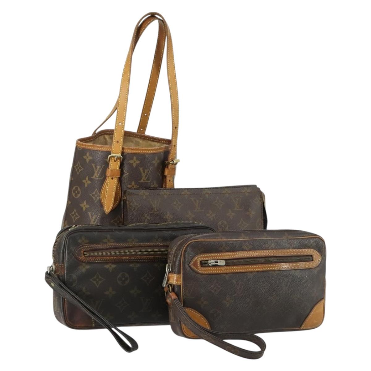 LOUIS VUITTON Monogram Clutch Bag 4 Set LV Auth 158548