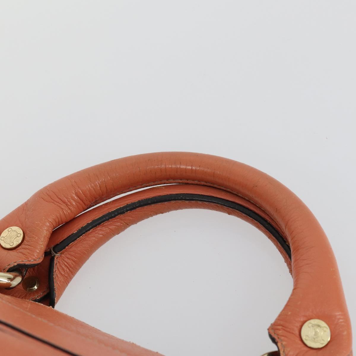 CELINE C Macadam Canvas Bag PVC Suede Leather 3 Set Brown Pink Auth 158549
