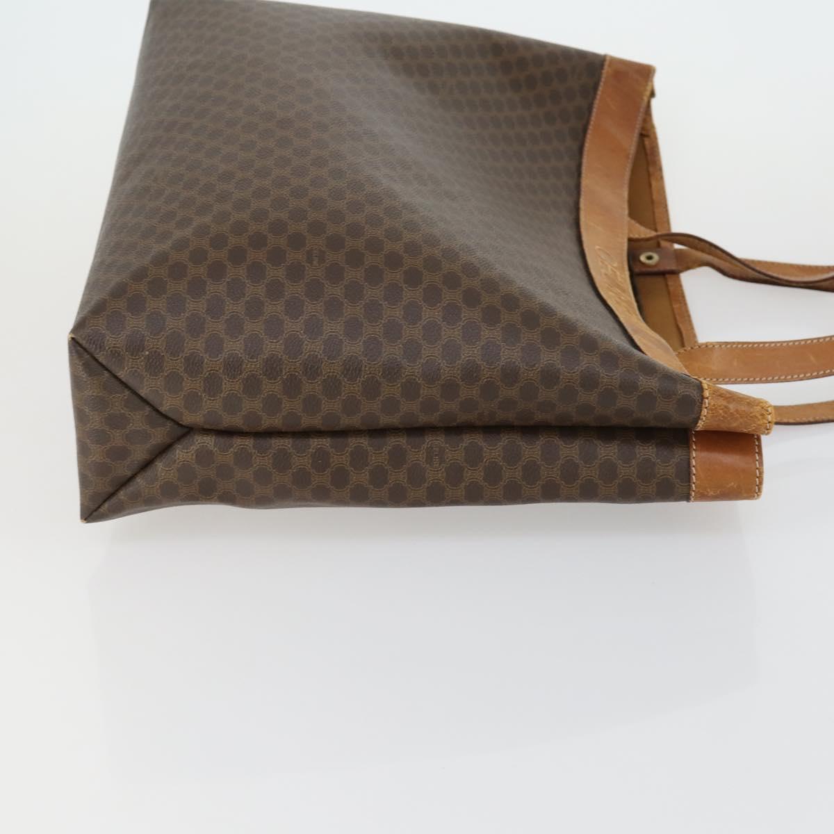 CELINE C Macadam Canvas Bag PVC Suede Leather 3 Set Brown Pink Auth 158549