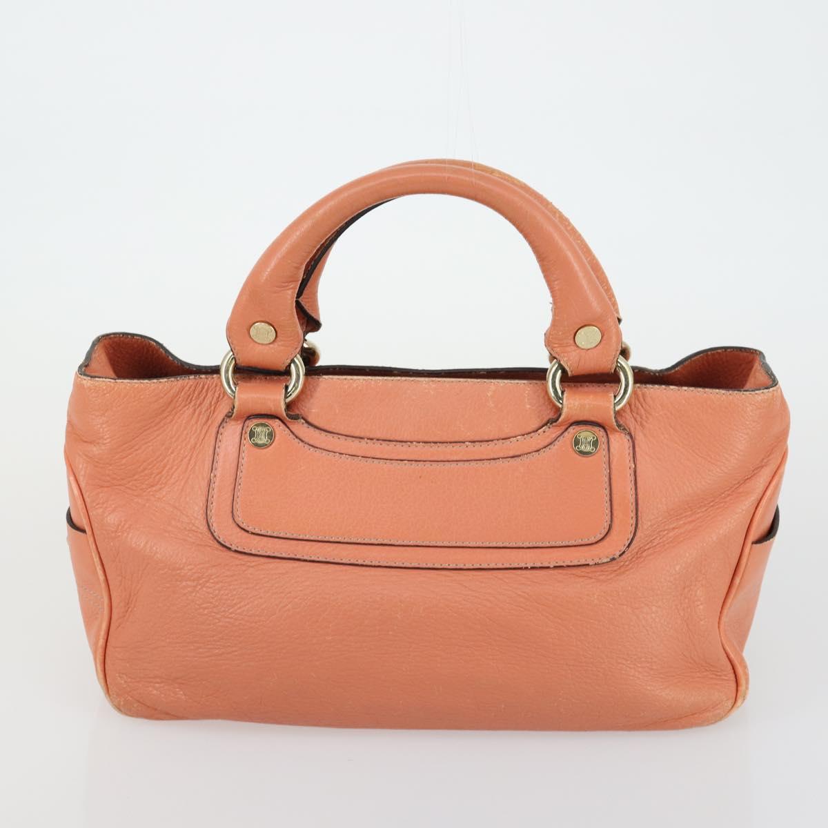 CELINE C Macadam Canvas Bag PVC Suede Leather 3 Set Brown Pink Auth 158549