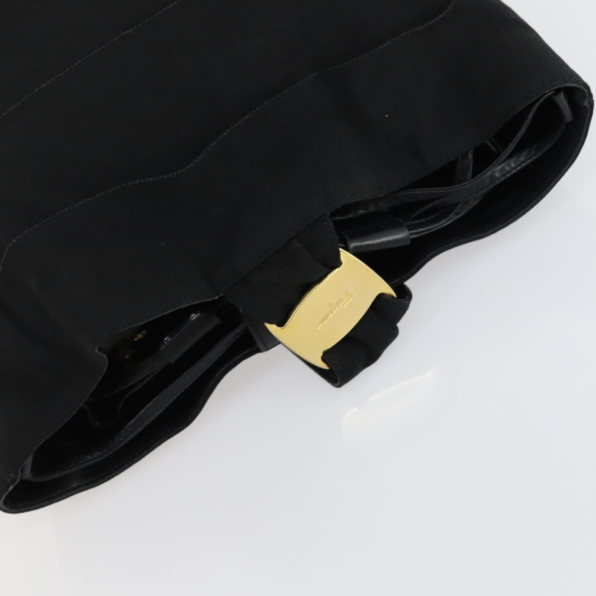 Salvatore Ferragamo Bag Leather Canvas 3 Set Black Brown Navy Auth 158551