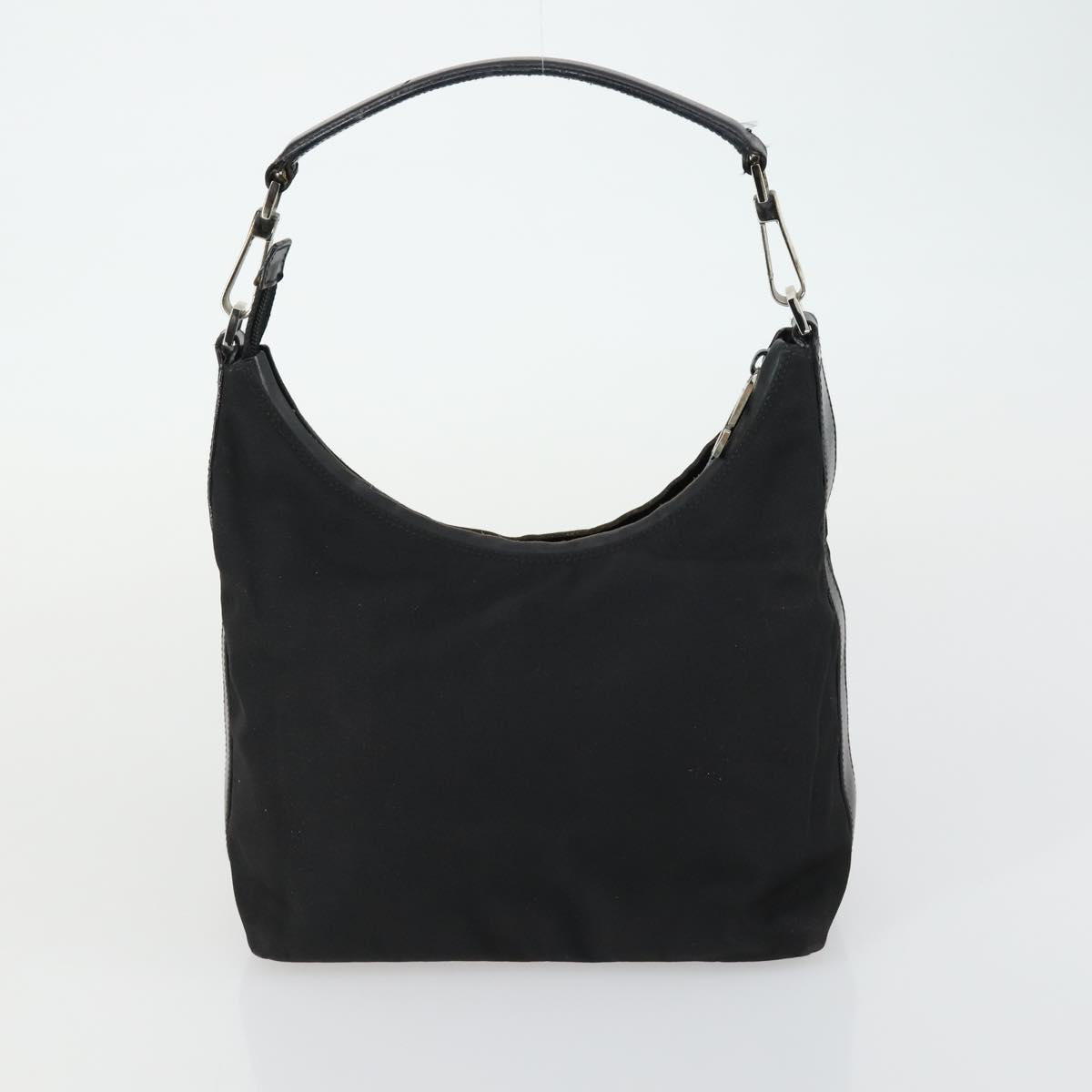 GUCCI Shoulder Bag Canvas Leather 4 Set Black Silver Red Auth 158552