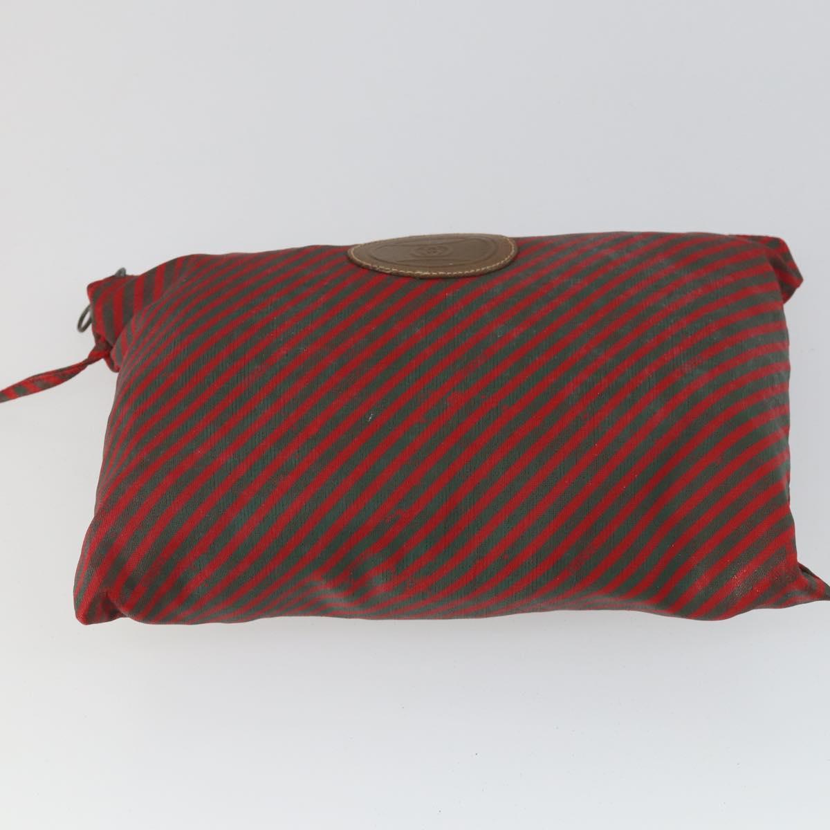 GUCCI Shoulder Bag Canvas Leather 4 Set Black Silver Red Auth 158552