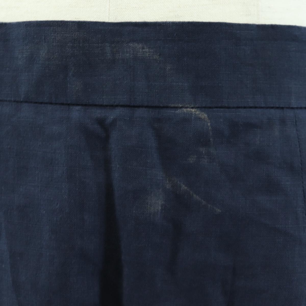 CHANEL jacket Skirt Setup Linen Navy CC Auth 158556M