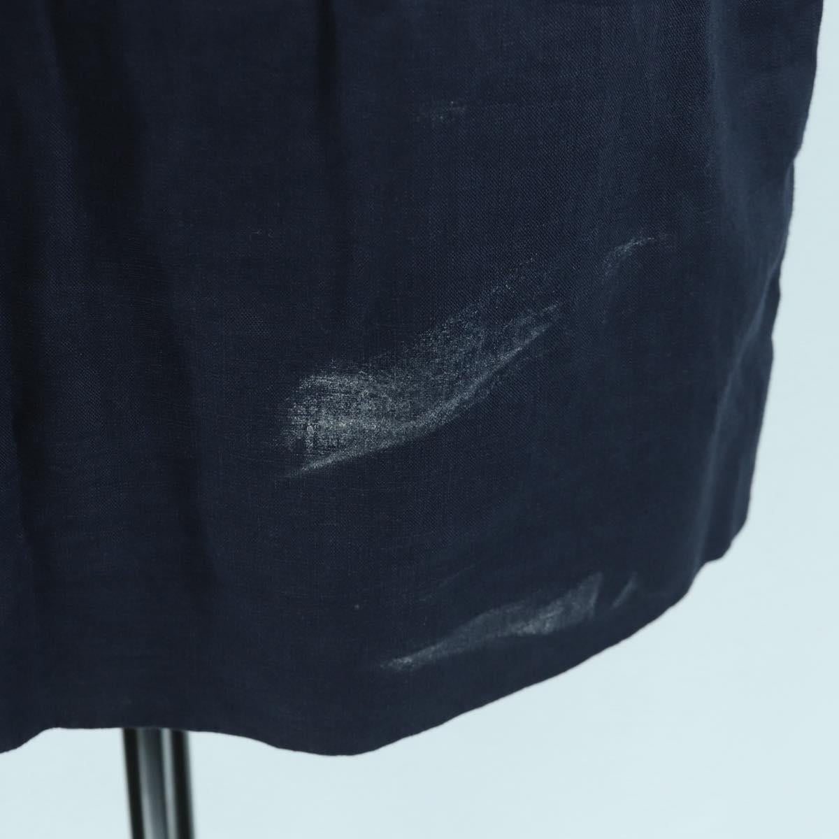 CHANEL jacket Skirt Setup Linen Navy CC Auth 158556M