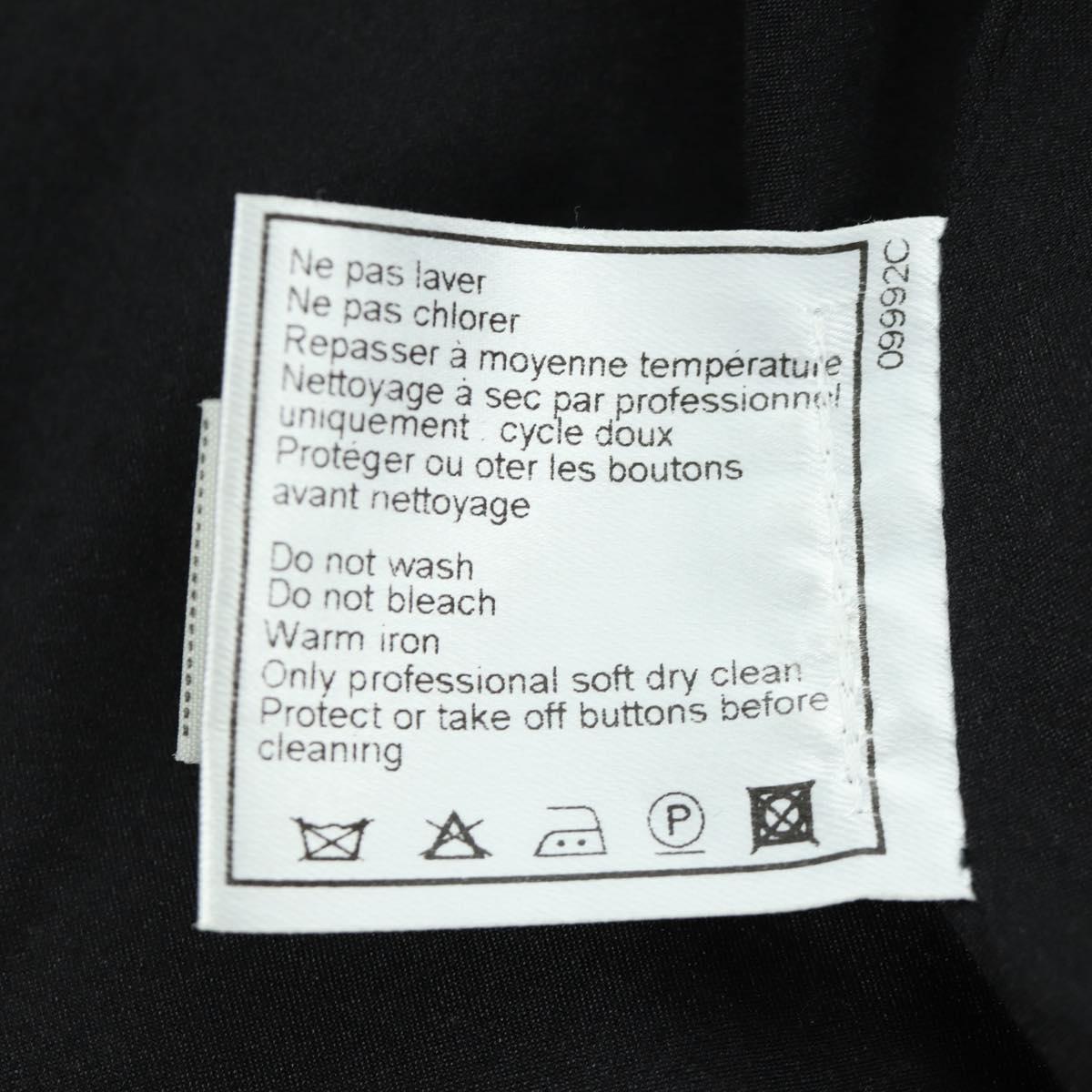 CHANEL Jacket Cotton Black CC Auth 158557M