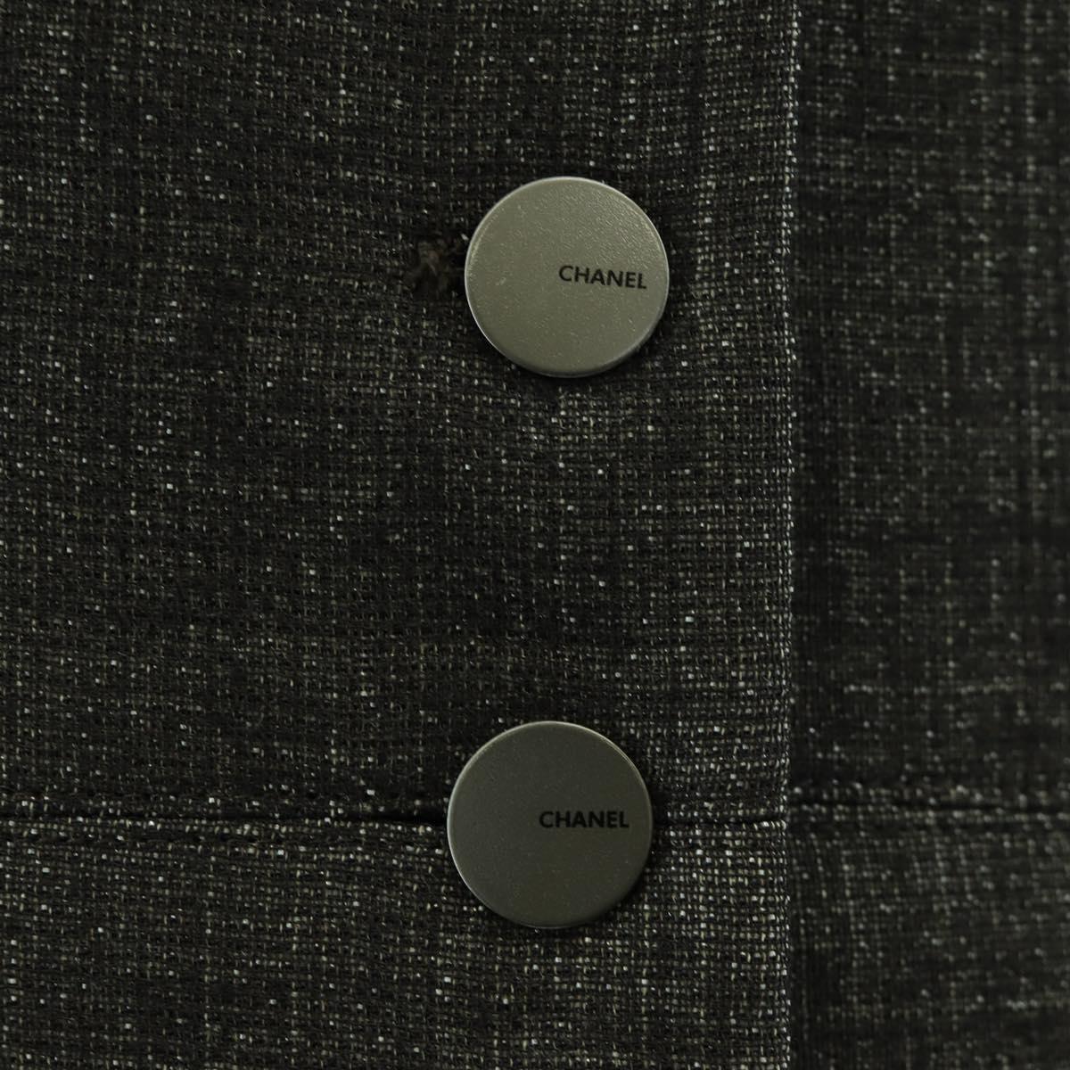 CHANEL jacket Skirt Setup Wool Brown CC Auth 158559M