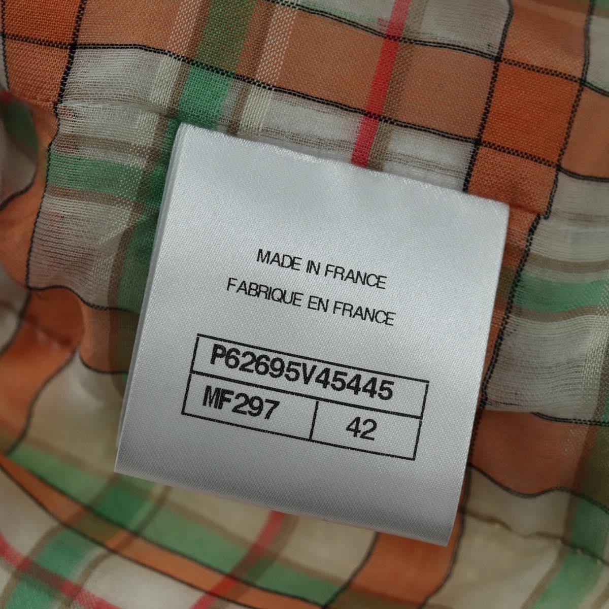 CHANEL Jacket Tweed White CC Auth 158561SM