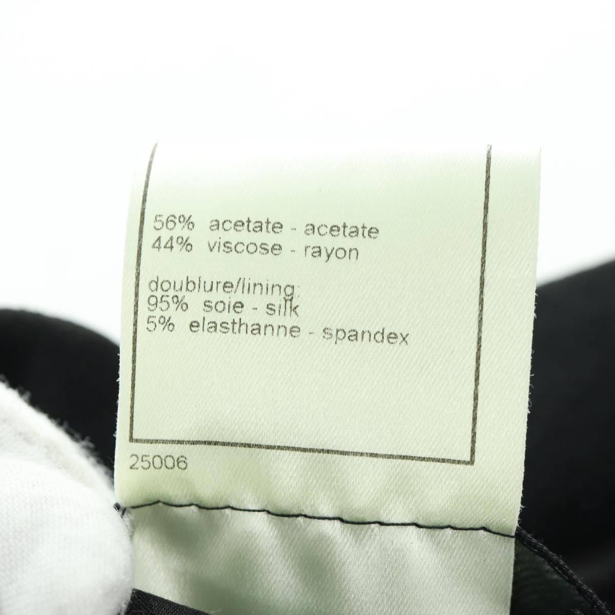 CHANEL Jacket Rayon Black CC Auth 158563M