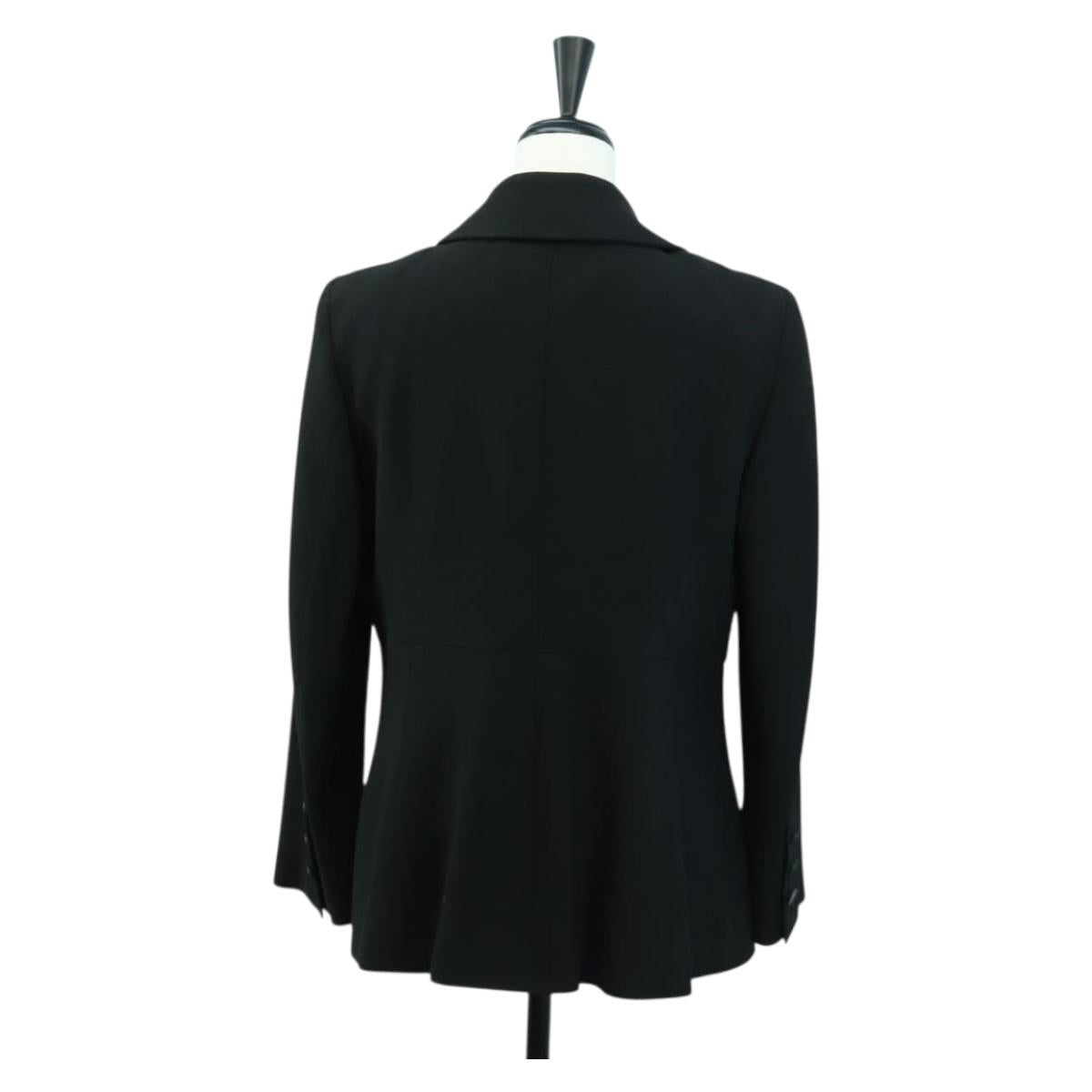 CHANEL Jacket Rayon Black CC Auth 158563M
