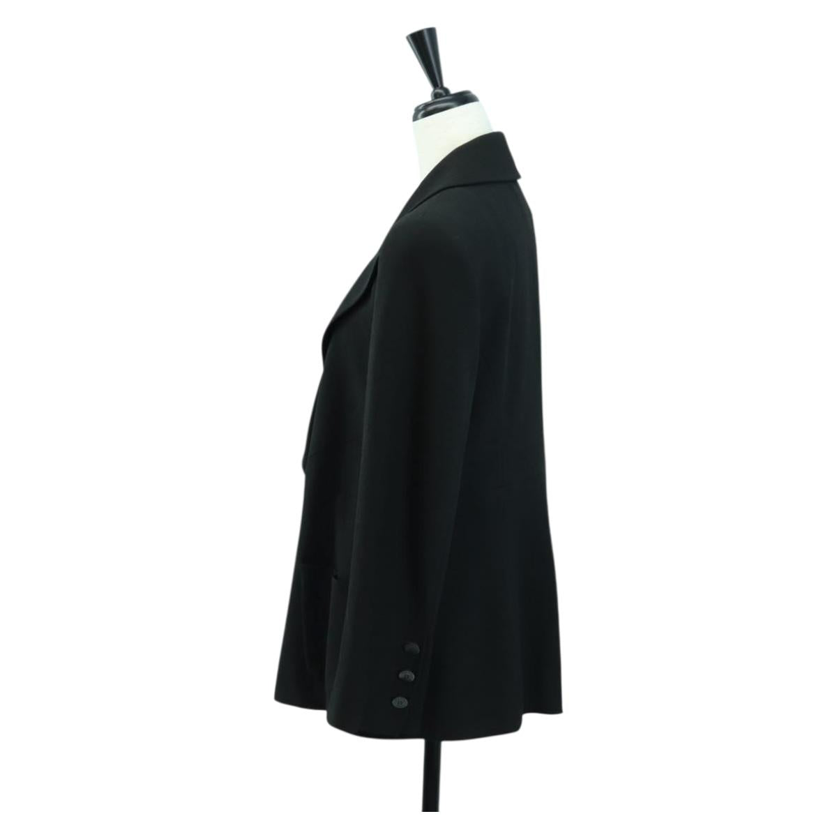 CHANEL Jacket Rayon Black CC Auth 158563M