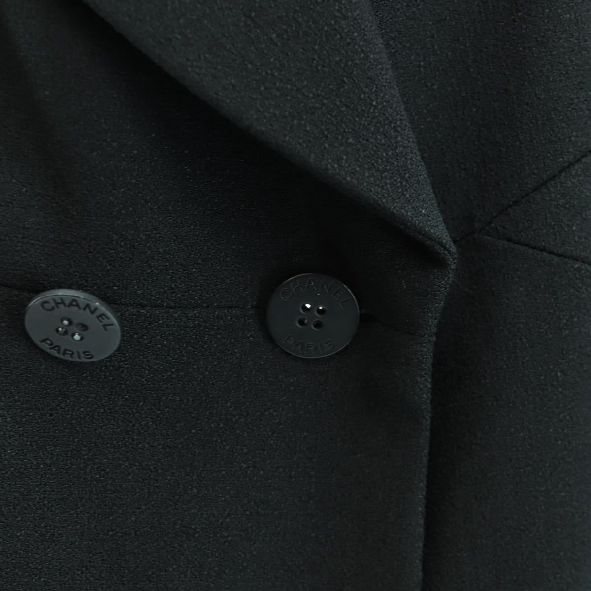 CHANEL Jacket Rayon Black CC Auth 158563M