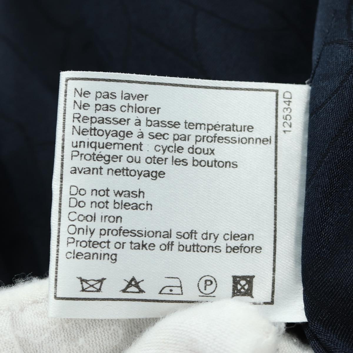 CHANEL Jacket And Skirt set Jacket Wool Navy CC Auth 158565M