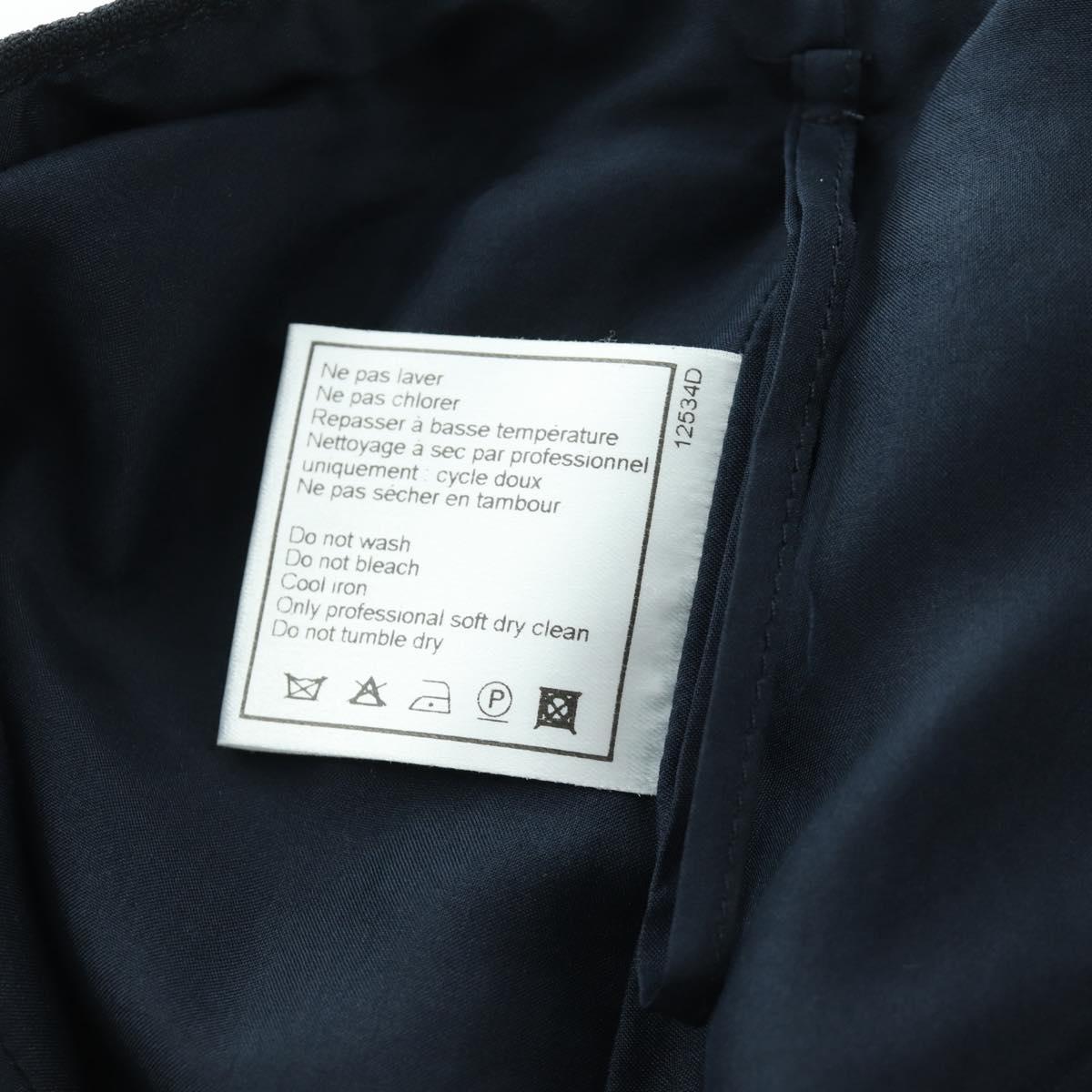 CHANEL Jacket And Skirt set Jacket Wool Navy CC Auth 158565M