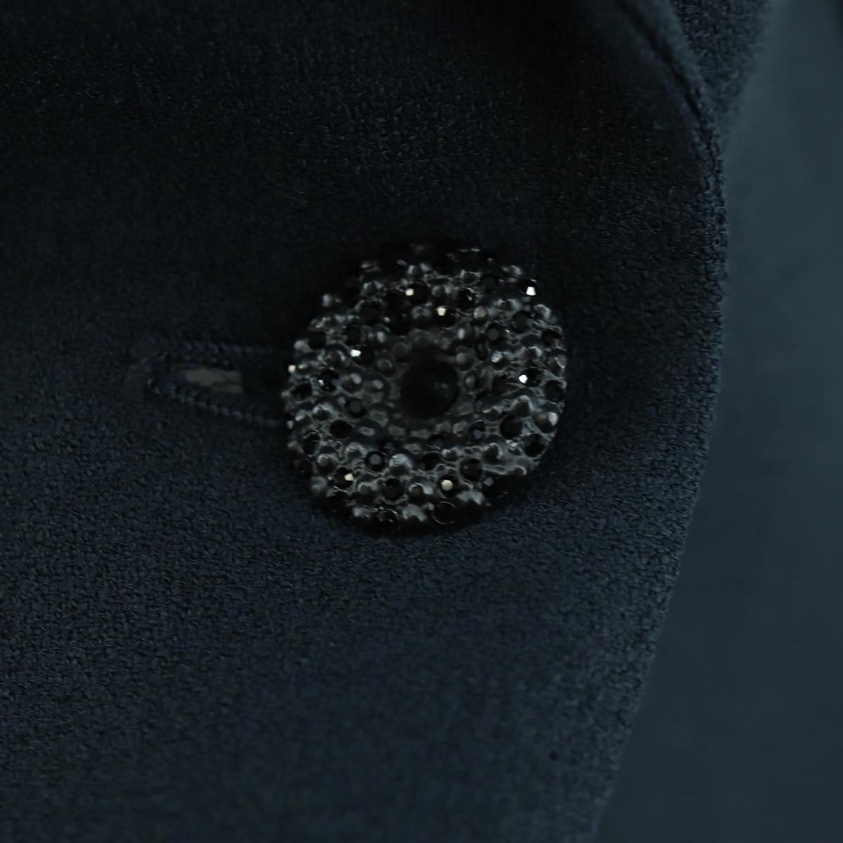CHANEL Jacket And Skirt set Jacket Wool Navy CC Auth 158565M
