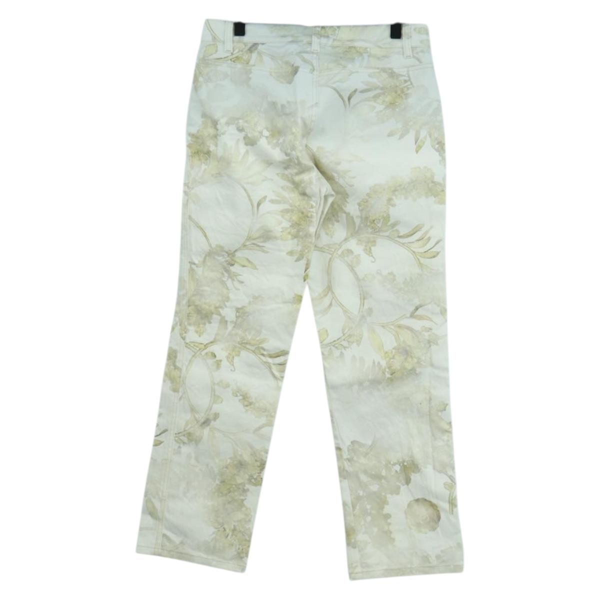 CHANEL Botanical Denim Pants Cotton White CC Auth 158566M