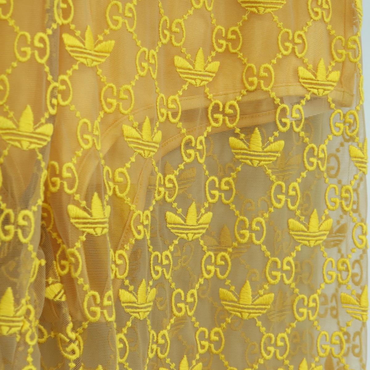 GUCCI GG Canvas GUCCI x adidas Tulle Pants Yellow 693446 Auth 158571SAM