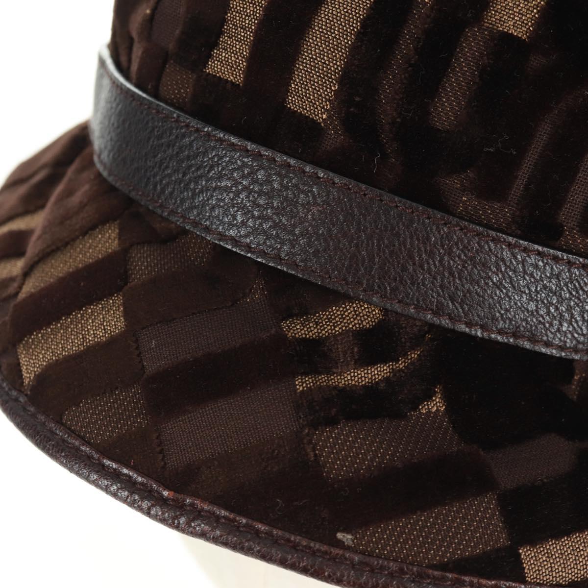 Miu Miu Bucket Hat Velor M Brown Auth 158573M