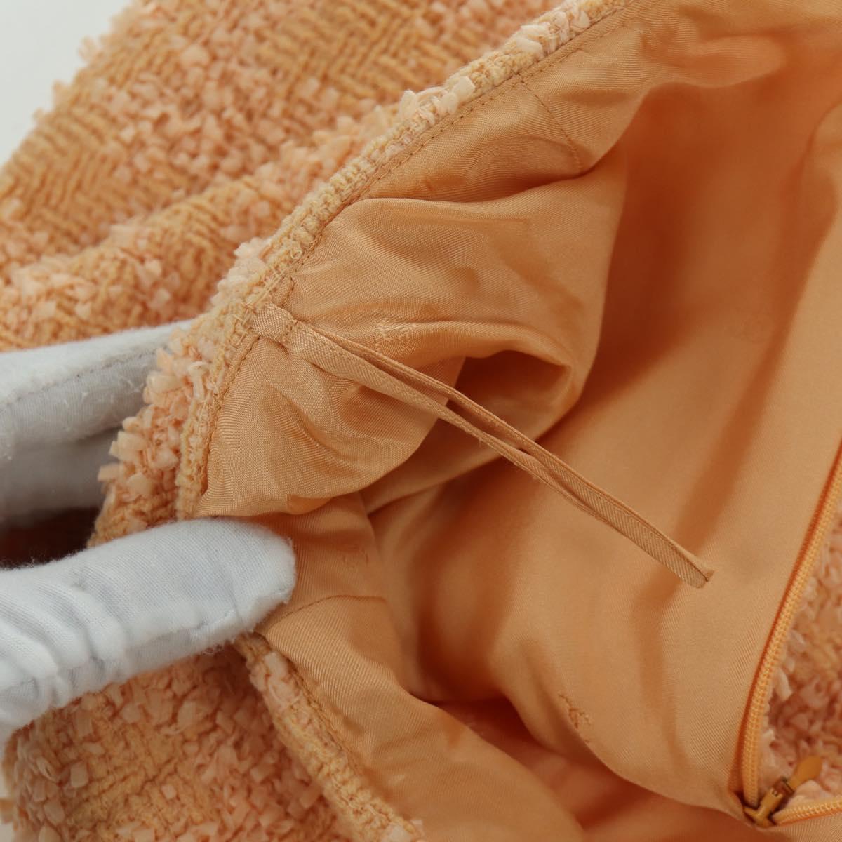 CHANEL jacket Skirt Setup Jacket Tweed Orange 40 CC Auth 158585M