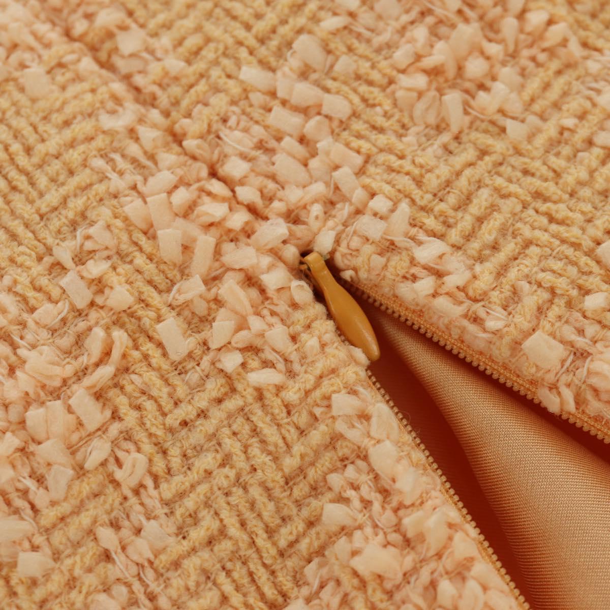 CHANEL jacket Skirt Setup Jacket Tweed Orange 40 CC Auth 158585M