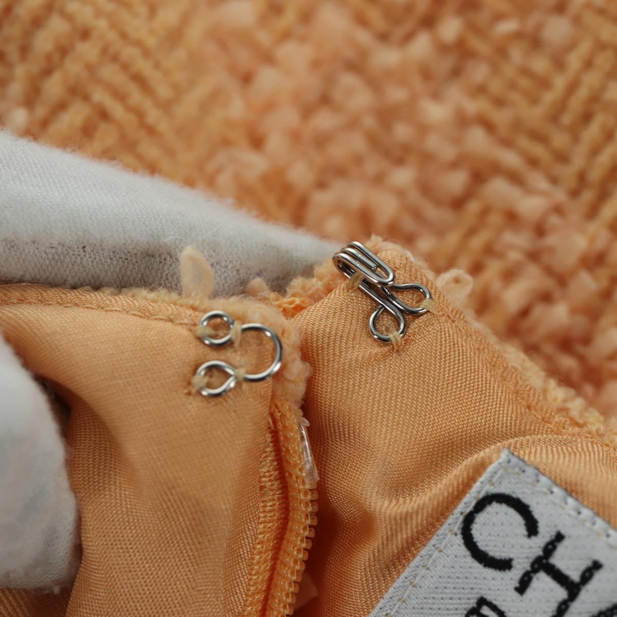 CHANEL jacket Skirt Setup Jacket Tweed Orange 40 CC Auth 158585M
