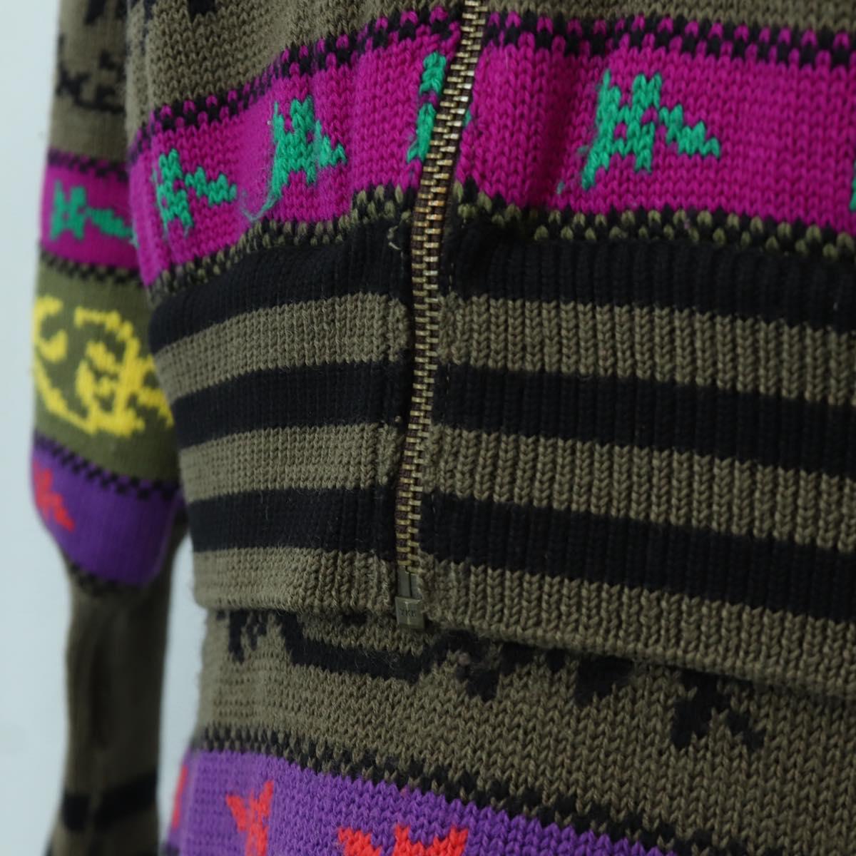 CHANEL Knitted Fabrics Wool Multicolor CC Auth 158587SAM