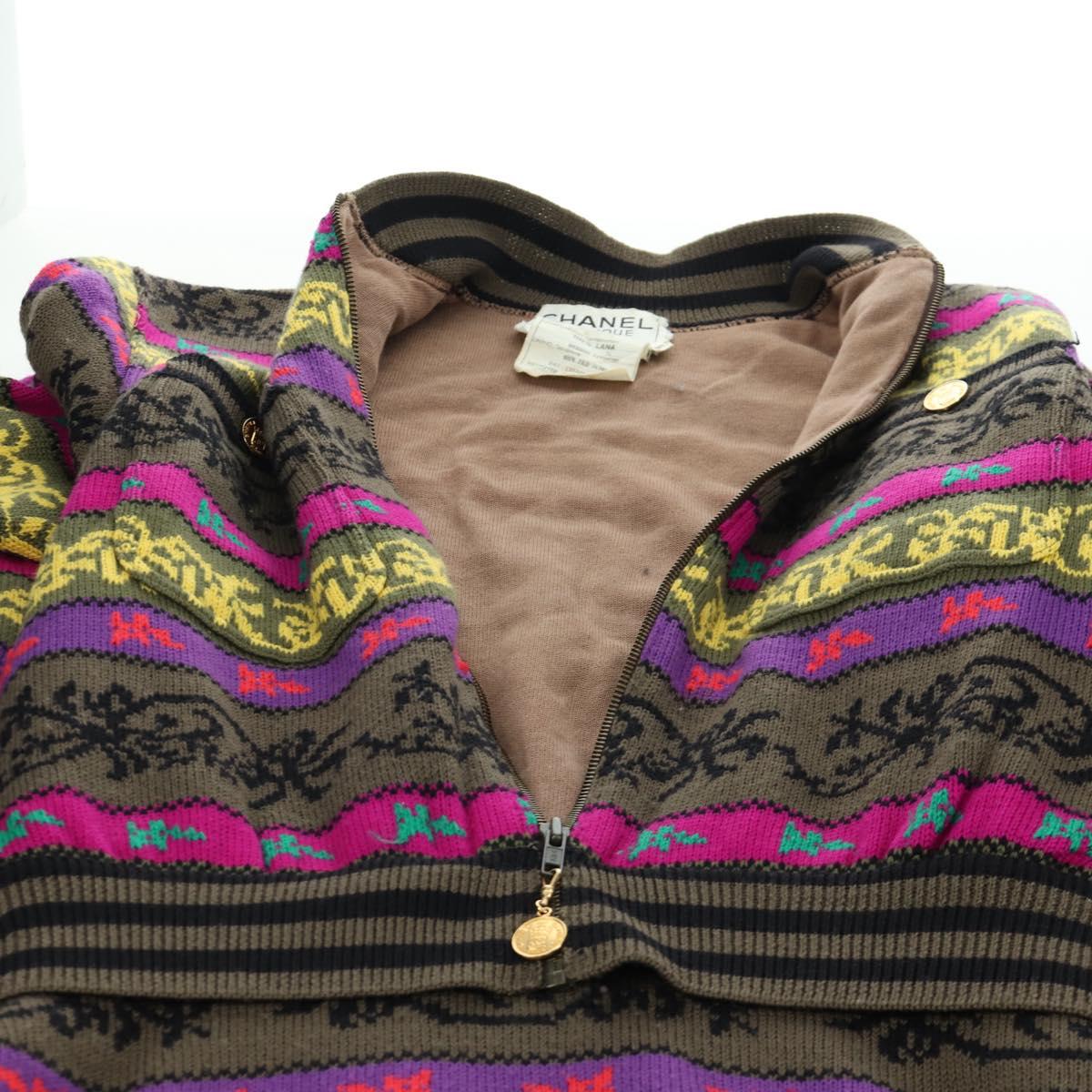 CHANEL Knitted Fabrics Wool Multicolor CC Auth 158587SAM