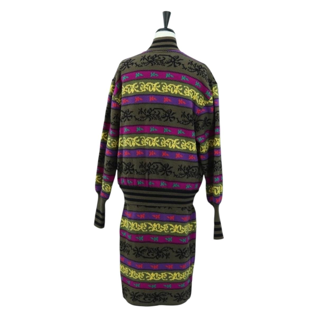 CHANEL Knitted Fabrics Wool Multicolor CC Auth 158587SAM