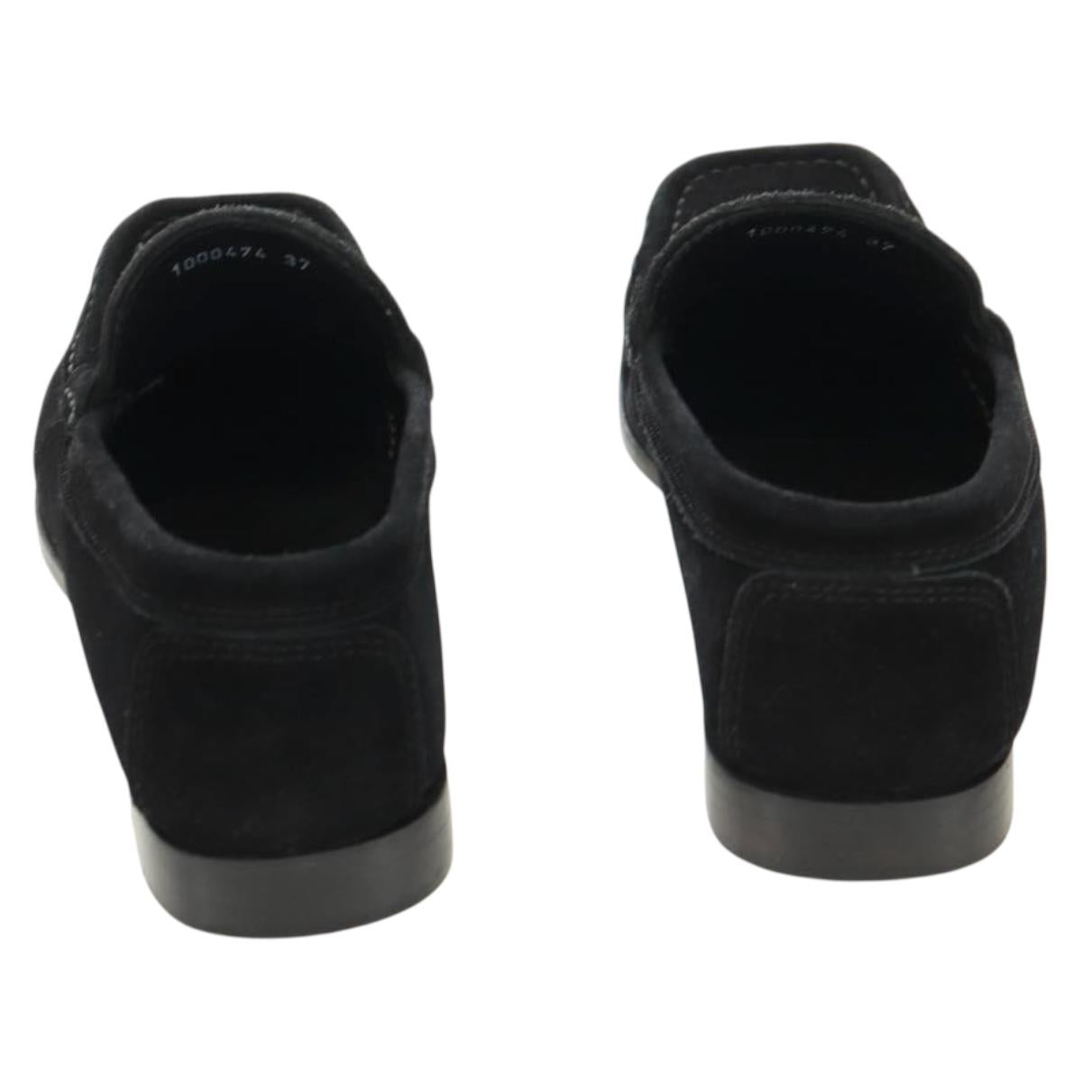 GUCCI Loafers Suede 37 C Black Auth 158600M