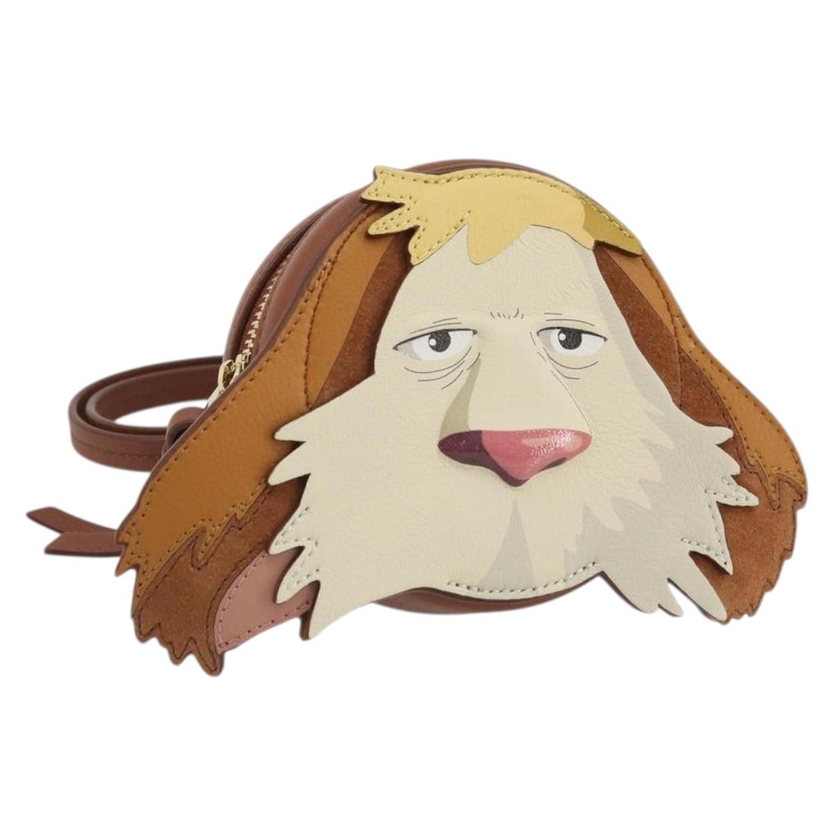 LOEWE × Studio Ghibli Howl's Moving Castle Hin Bag Leather Brown Auth 158609SM