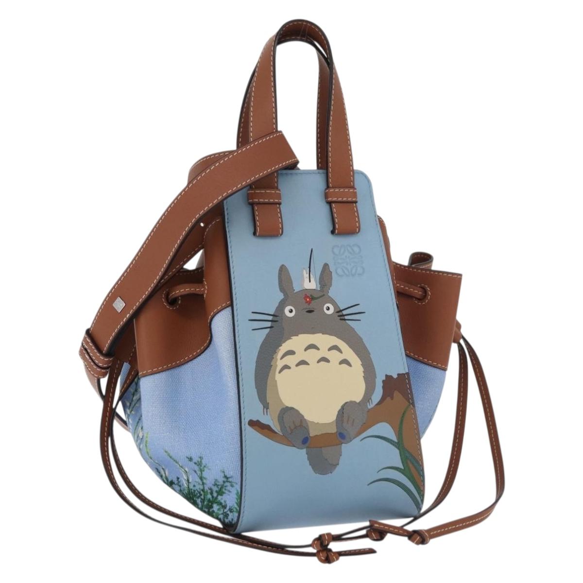 LOEWE Ã Studio Ghibli My Neighbor Totoro Hammock Bag Canvas Blue Auth 158610SM