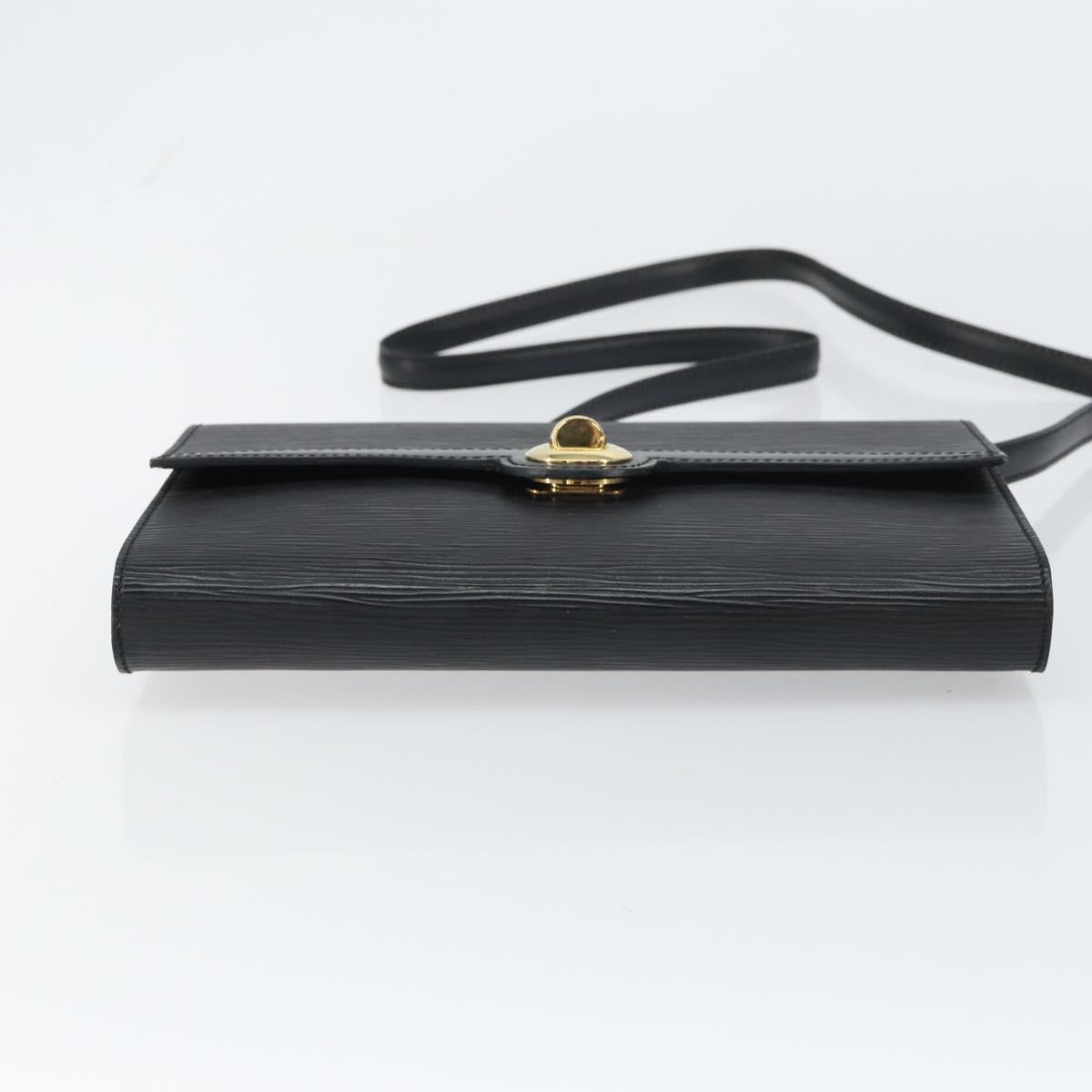 LOUIS VUITTON Epi Pochette Arche Shoulder Bag Black Noir M52572 LV Auth 158623A