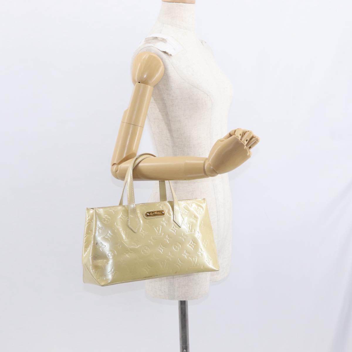 LOUIS VUITTON Monogram Vernis Wilshire PM Hand Bag Broncorail M91452 Auth 158632