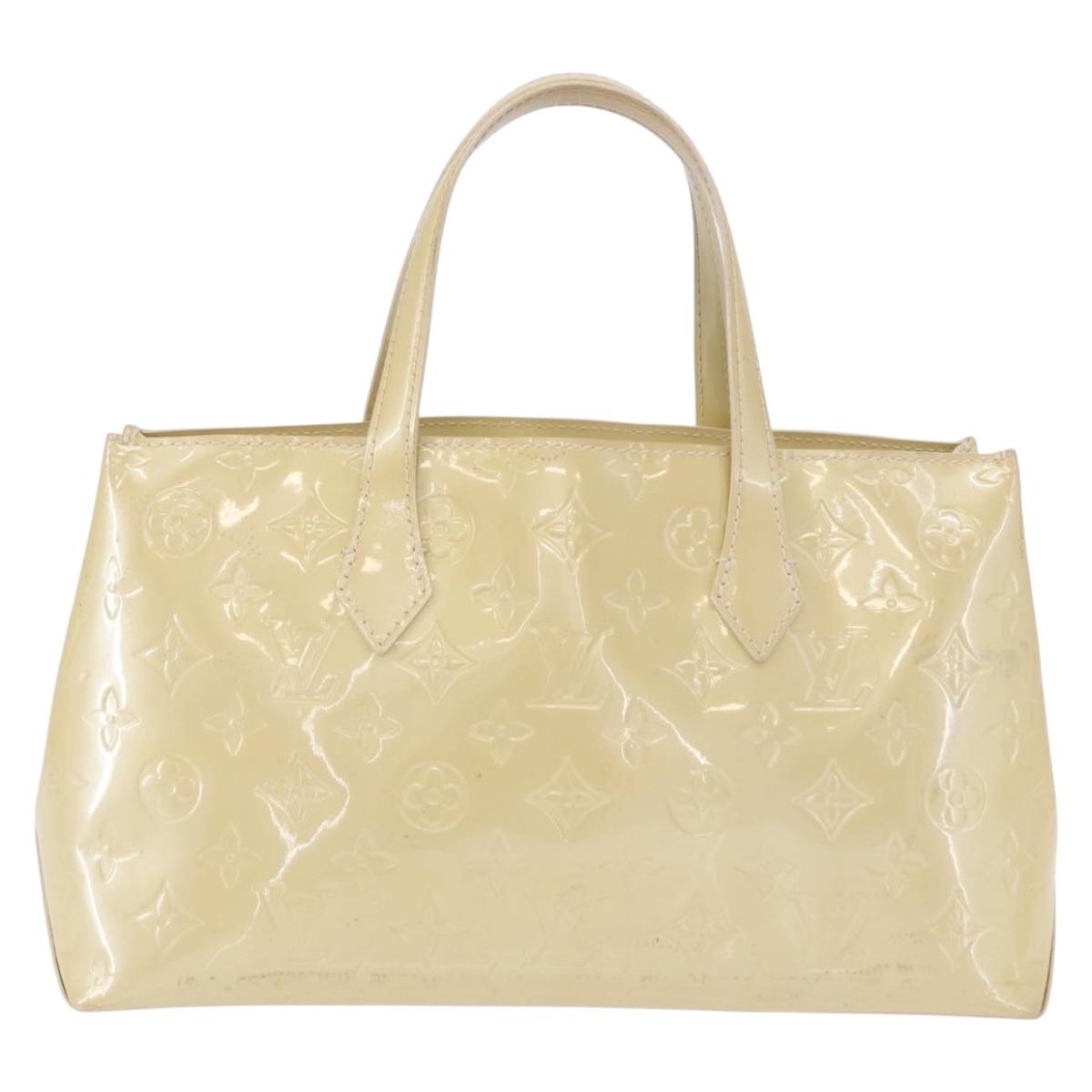 LOUIS VUITTON Monogram Vernis Wilshire PM Hand Bag Broncorail M91452 Auth 158632