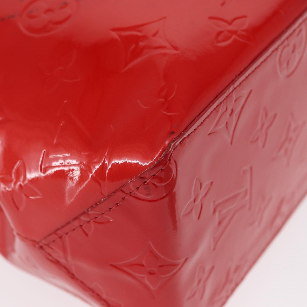 LOUIS VUITTON Monogram Vernis Reade PM Hand Bag Red Rouge M91088 LV Auth 158633
